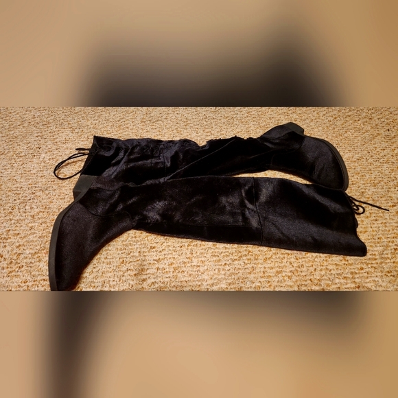 VELVETY/SUEDE KNEE HIGH BOOTS - Picture 1 of 6